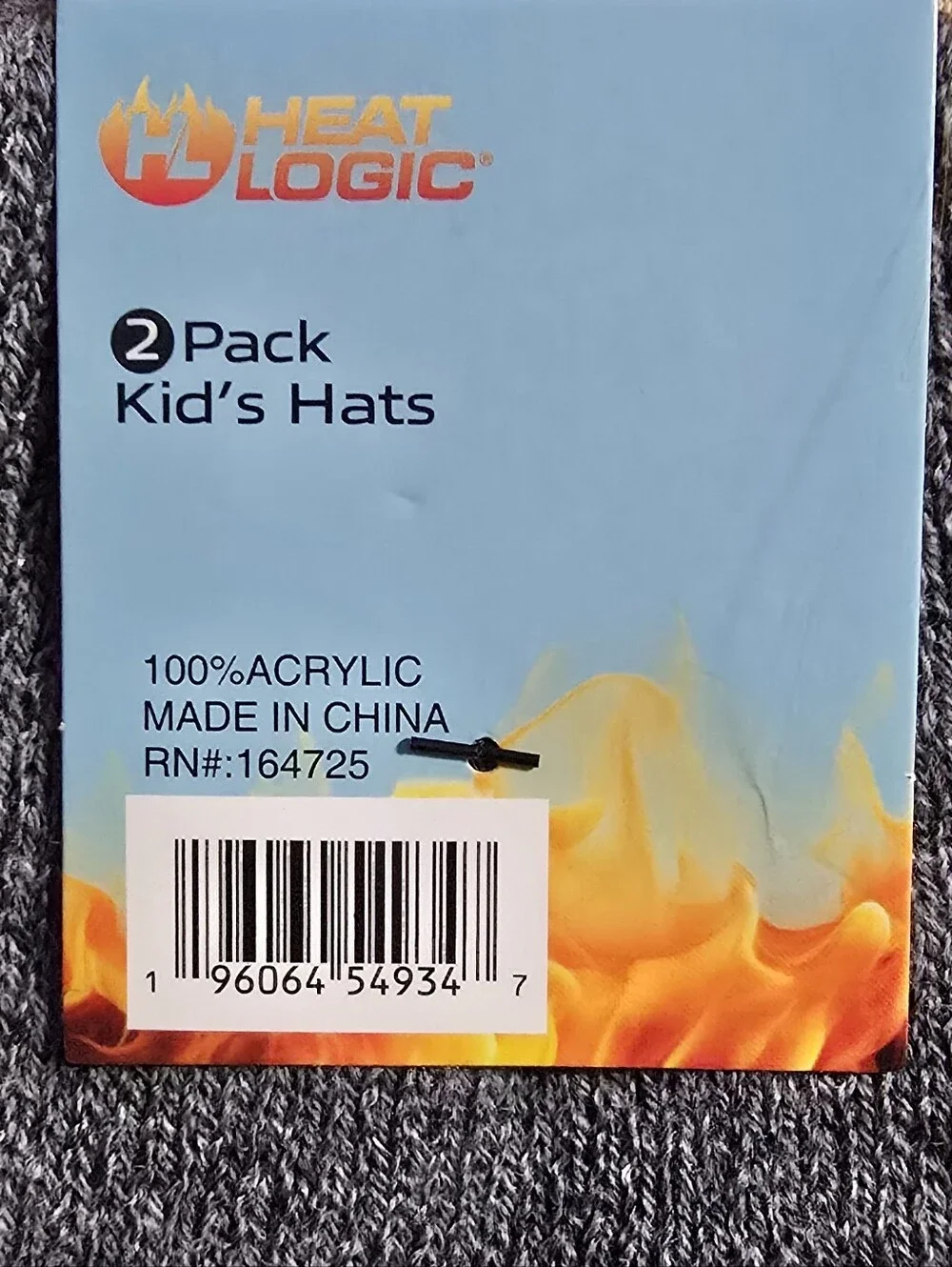 #HL010 Heat Logic Kids 2-Pack Knit Beanie Set - Navy & Heather Grey